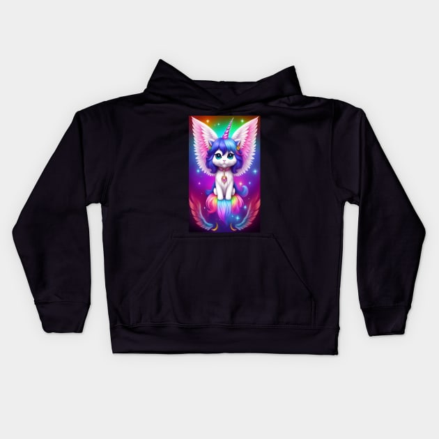 unicorn kitty Kids Hoodie by AS-Designs2023